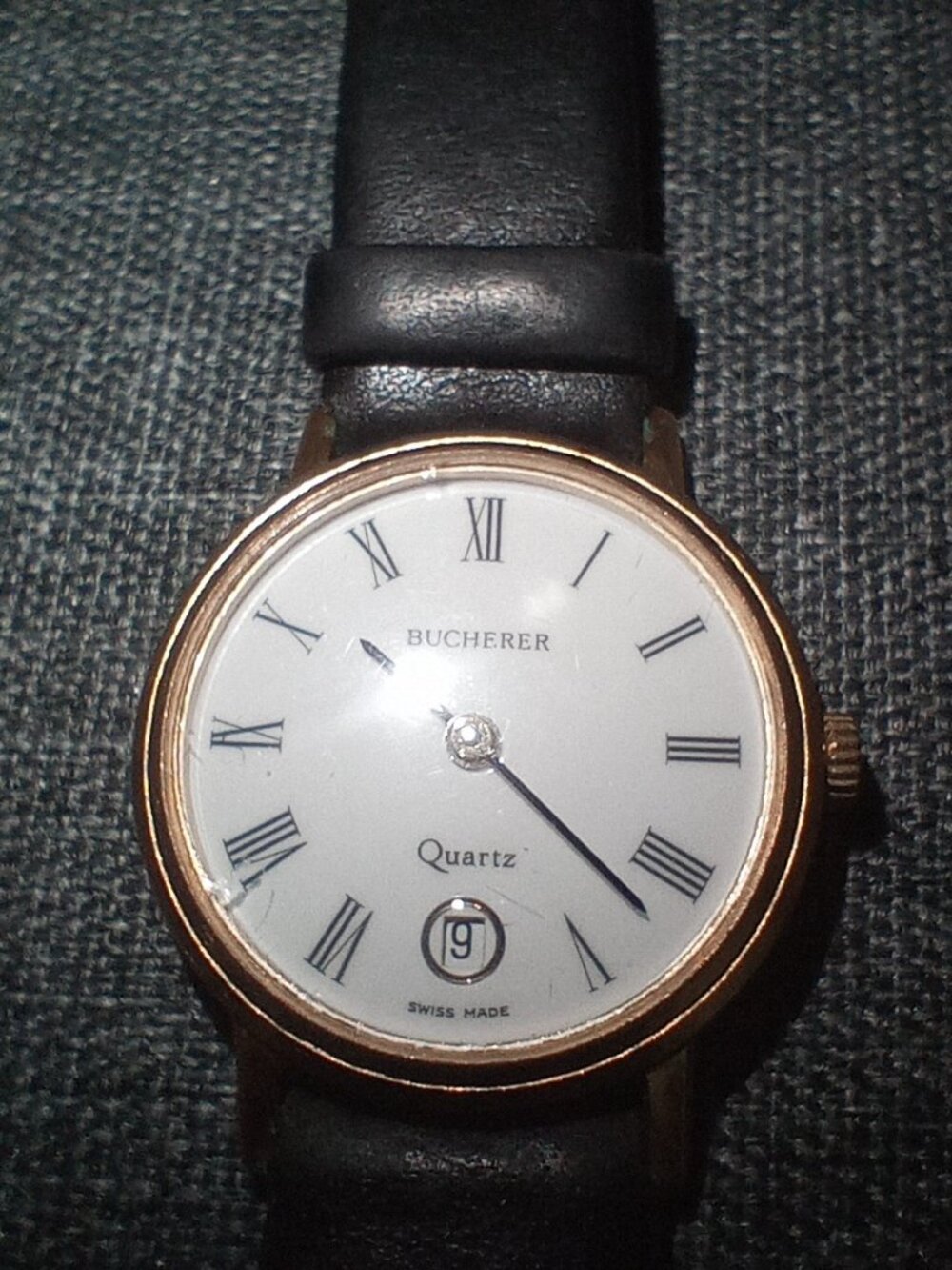 Vintage Bucherer Woman's Quartz Watch Swiss Made with Date Model 701300 DP